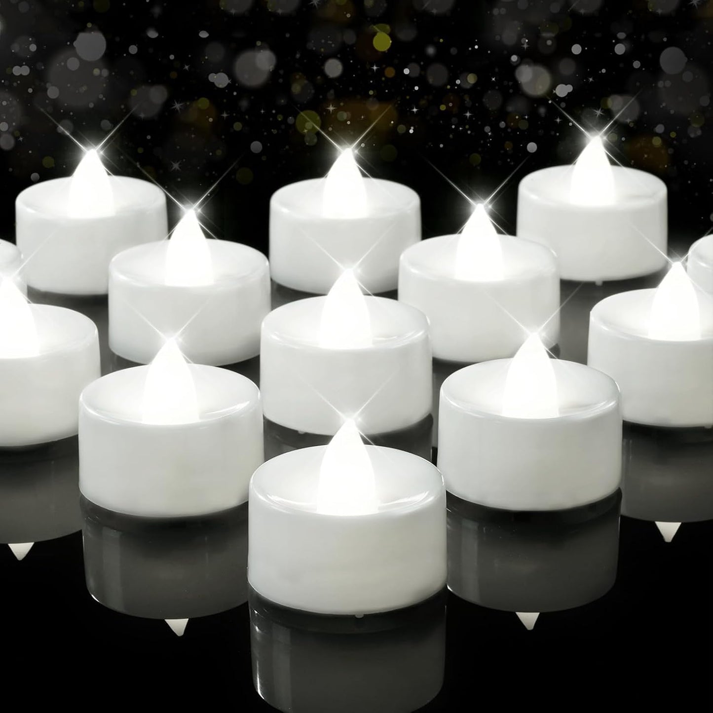 Velas LED sin llama paquete 24 pilas luz blanca boda Halloween