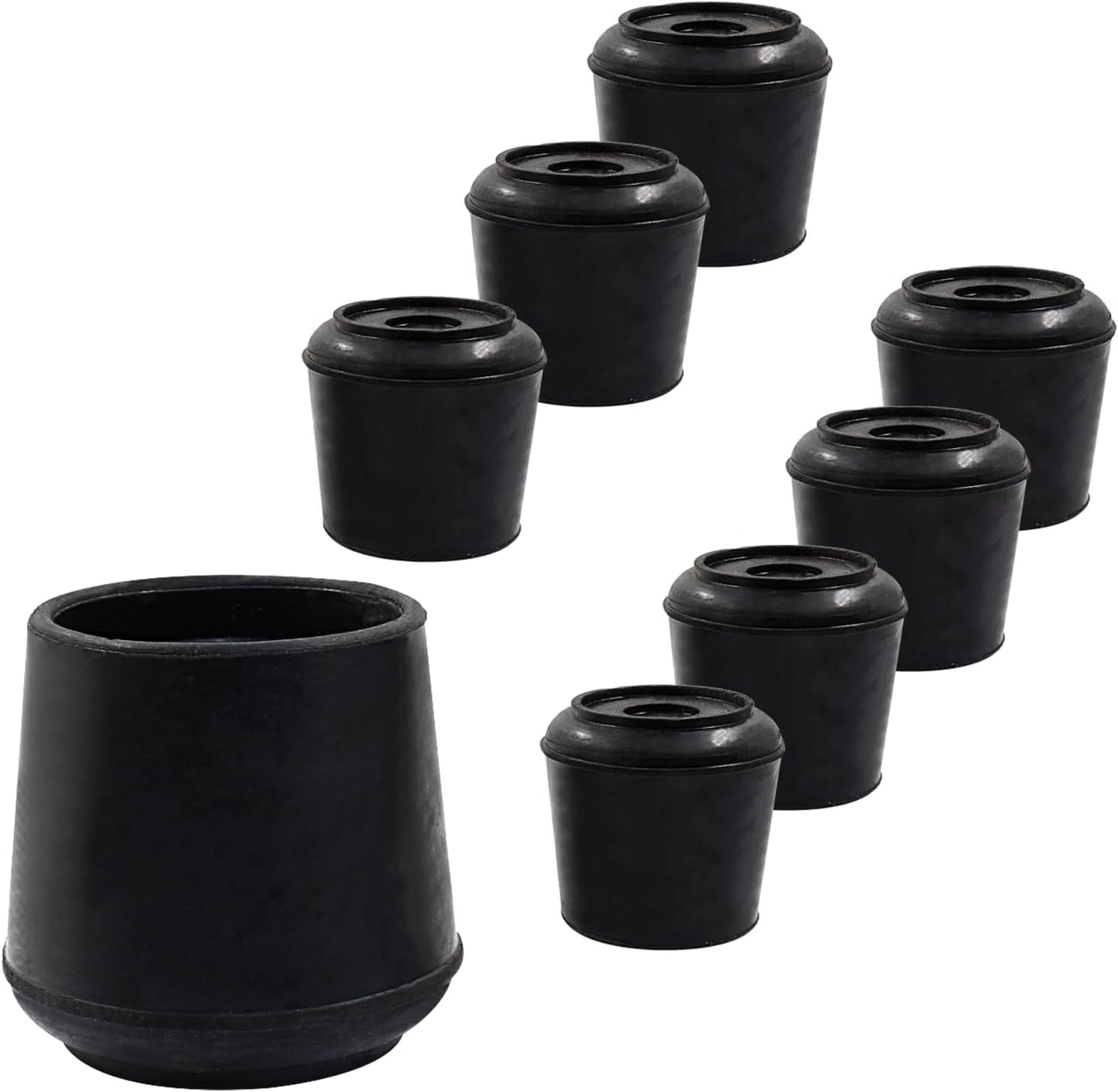 8 Tapas goma antideslizantes para patas silla 1.5pulg negro