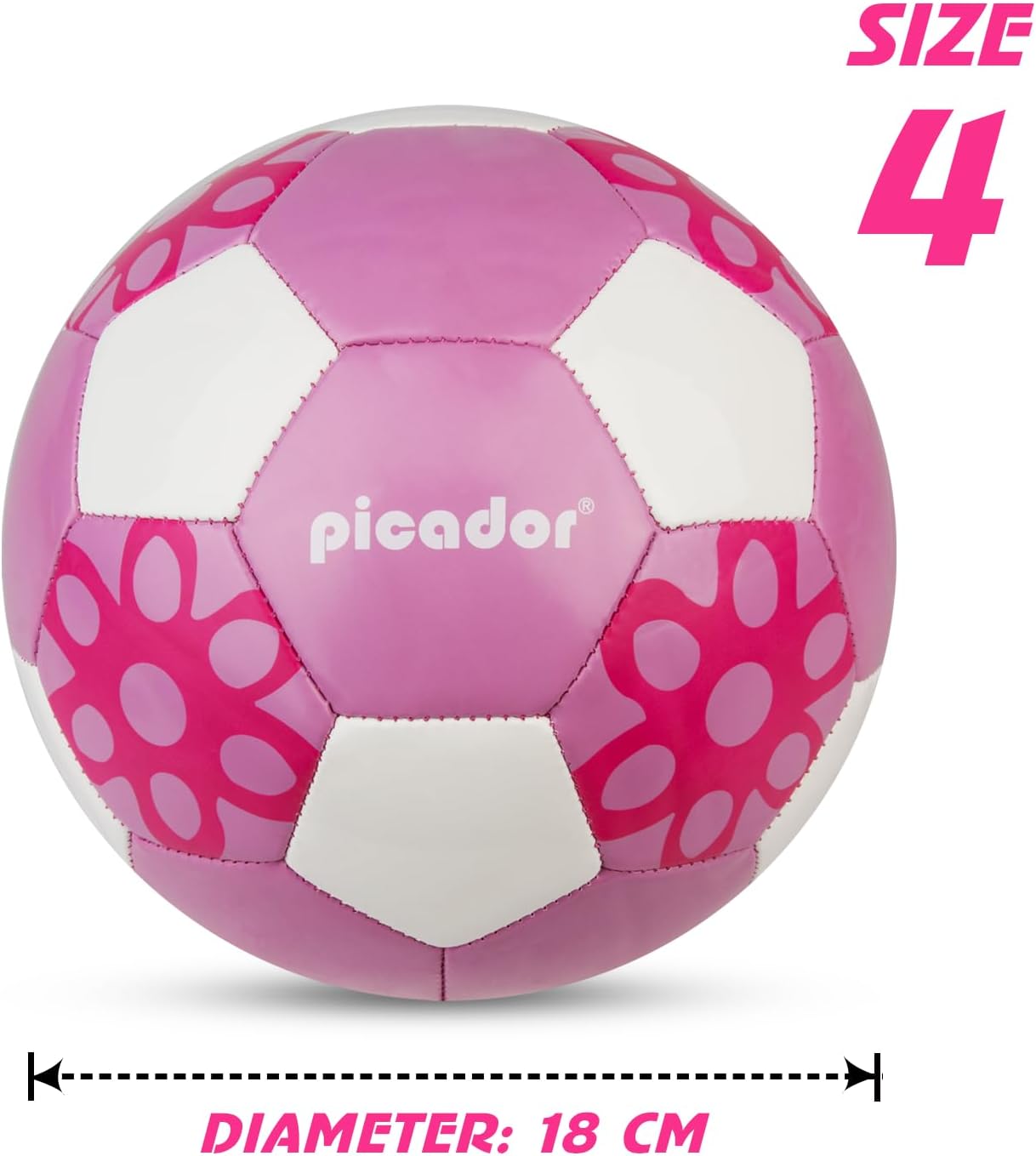 Balón fútbol tamaño 3 4 rosa y blanco para niñas