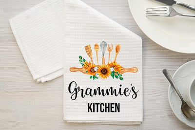 Toalla cocina Grammie's decoración girasol regalo hogar suave