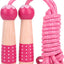 Cuerda saltar ajustable algodón 2.2m mango madera niños