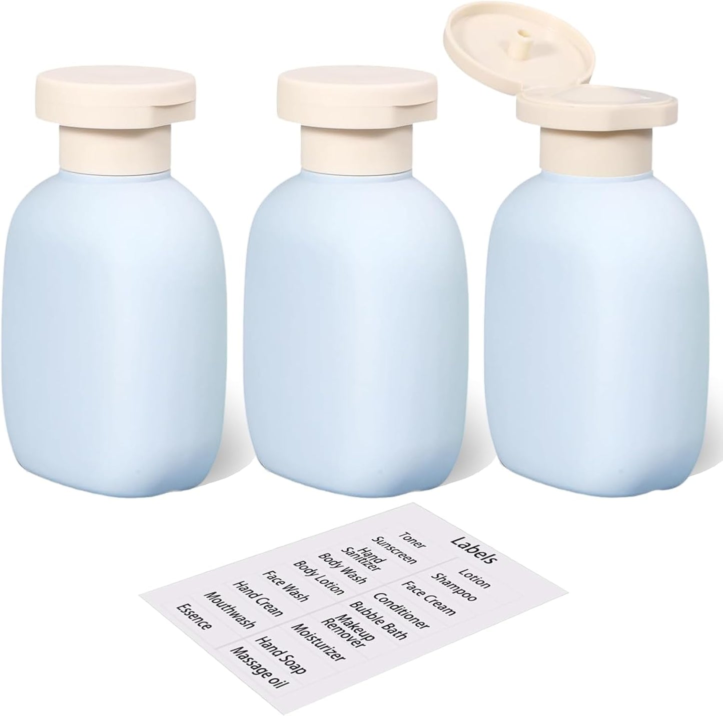3 Botellas Champú 3.4oz Recipientes Viaje Plástico Recargables