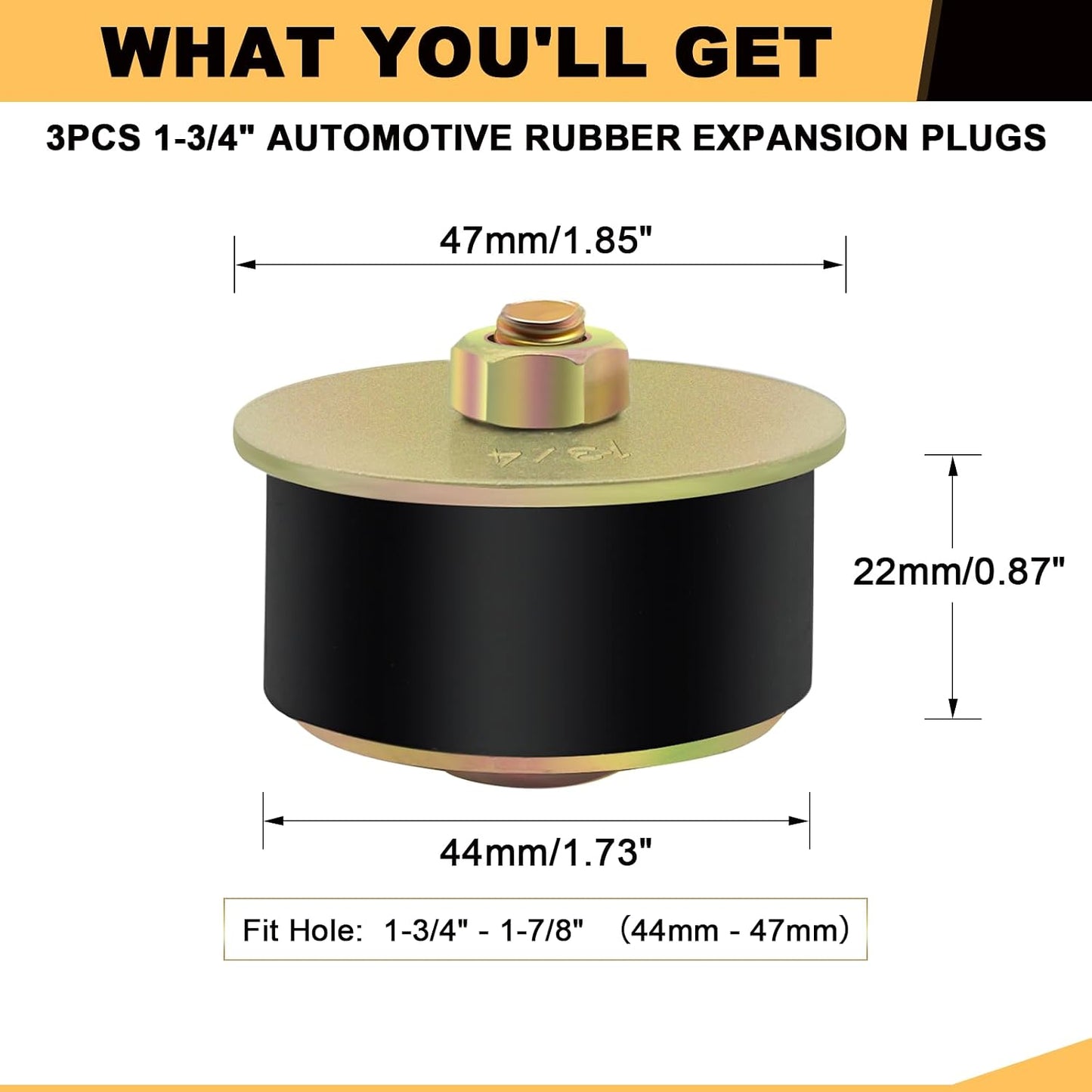 Tapón expansión goma congelación motor 3 pzas