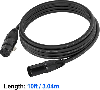 Cable DMX 10ft set 4 cables 9.8ft 3 pines XLR macho a hembra