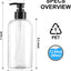 Dispensadores botellas bomba plástico sin BPA transparente set 2