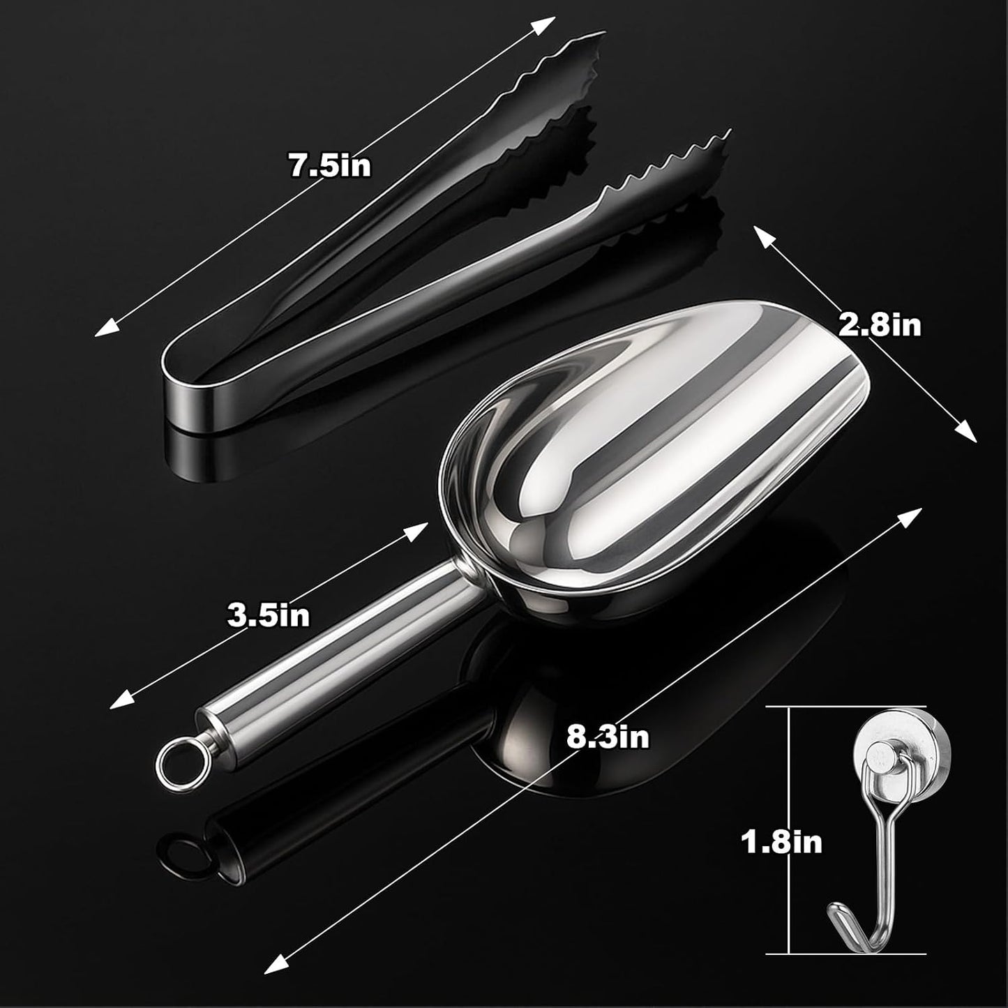 Cuchara hielo acero inox con ganchos magnéticos para Ge Opal 2.0