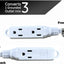 Extensor enchufe 3 salidas con tierra 13A plano blanco