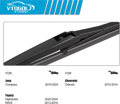 Escobillas trasero 10pulg Jeep Compass 18-24 Chevy Orlando 12-14