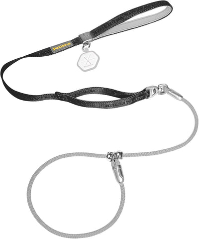 Correa antideslizante para perro asas dobles collar negro 6ft