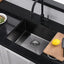 Fregadero cocina acero inox 20x17" color negro