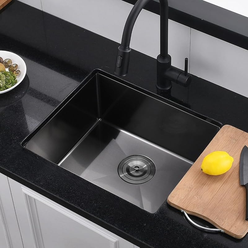 Fregadero cocina acero inox 20x17" color negro