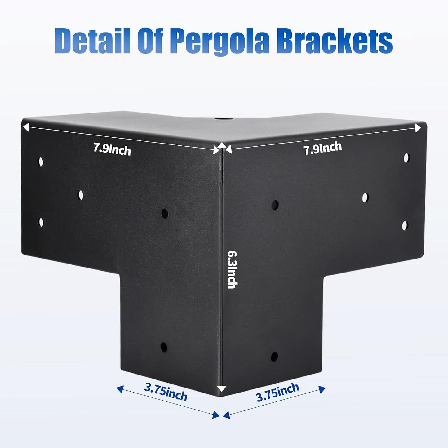 Soportes pérgola 4x4 3.6pulg kit bricolaje ángulo recto