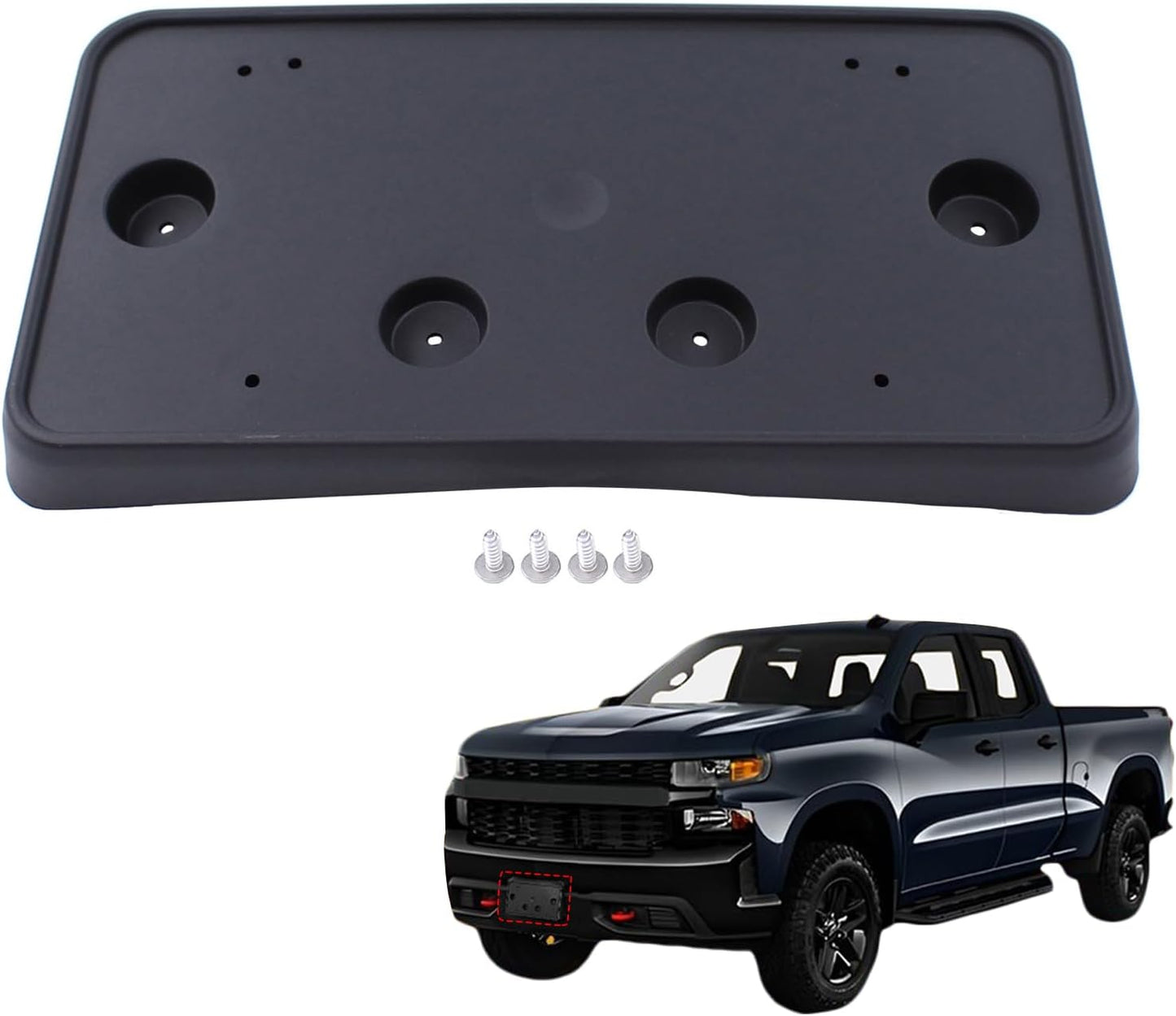 Soporte marco matrícula parachoques Chevrolet Silverado