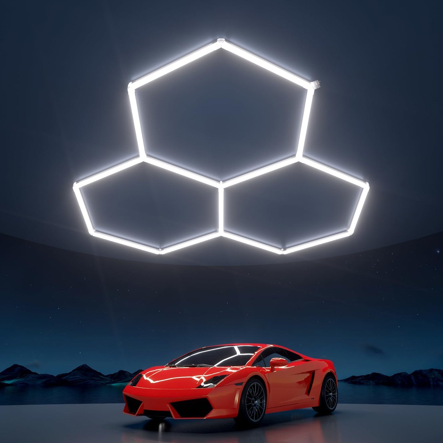 Luces LED hexagonales garaje 105W 12600LM 6500K