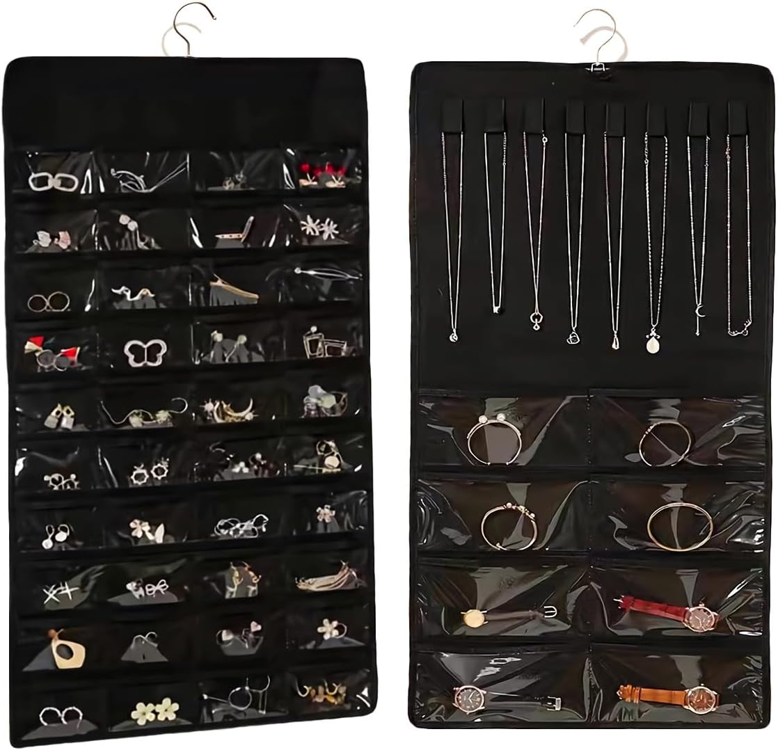 Organiz. joyas colgante 48 bolsillos transparentes