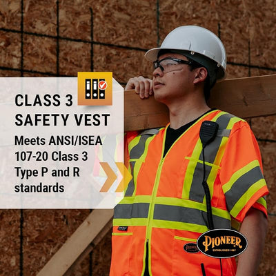 Chaleco seguridad Hi Vis transpirable manga clase 3 naranja