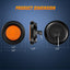 Set 8 Luces LED 2.5" Redondas Montaje Empotrado Rojo Ámbar