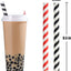Pajitas de papel 0.472pulg 50 pzas biodegradables a rayas