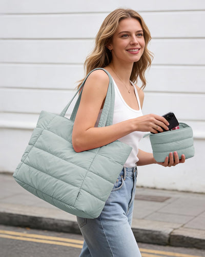 Bolsa de mano acolchada para mujer trabajo viaje gimnasio
