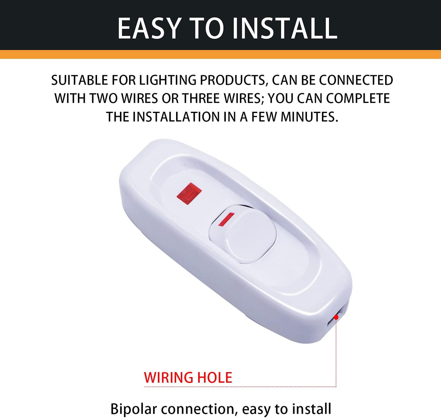Interruptor de pared con luz LED roja para electrodomésticos