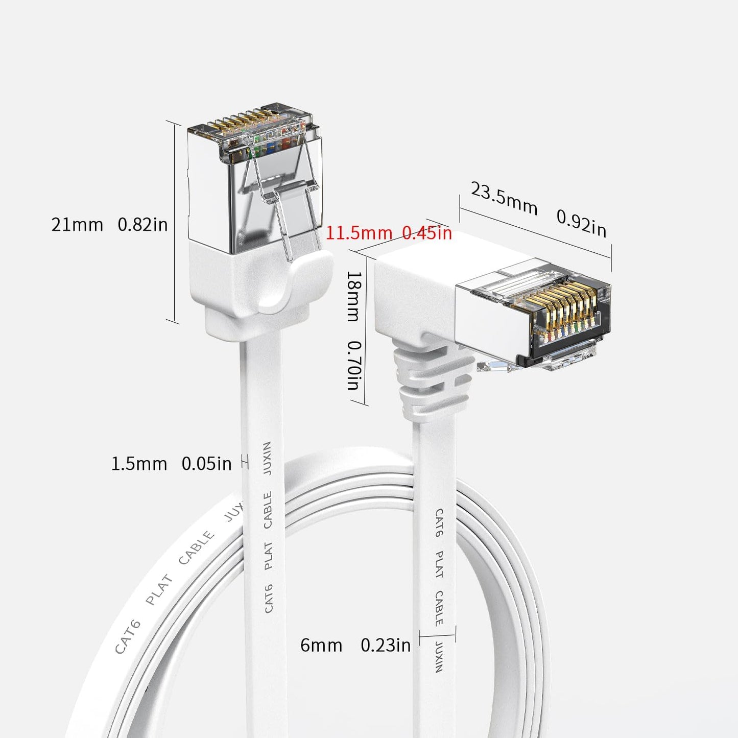 2 Cables Ethernet Cat 6 20ft 10 Gbps Blanco