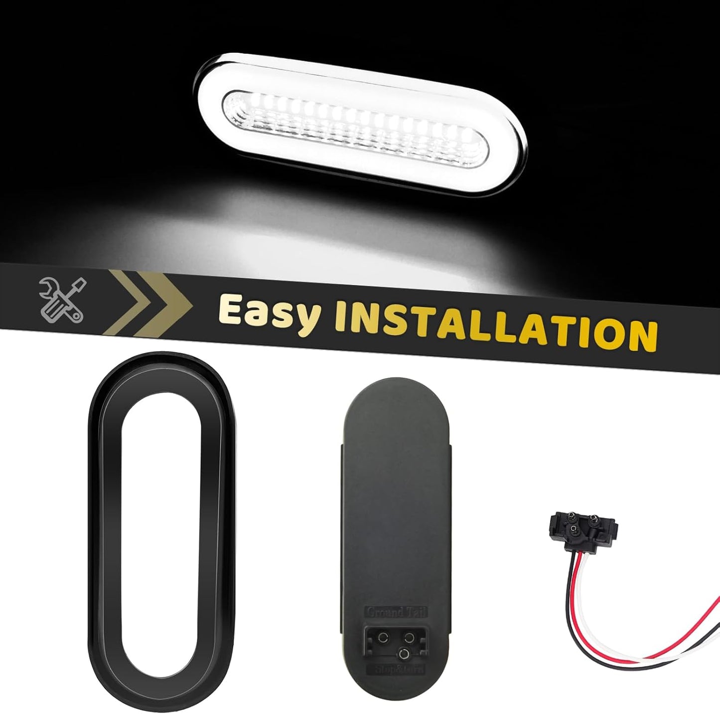 2 Pzas Luces Traseras Barco 6pulg 52LED IP67 Impermeable