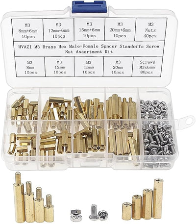 Kit tuercas latón M3 espaciador hexagonal macho-hembra