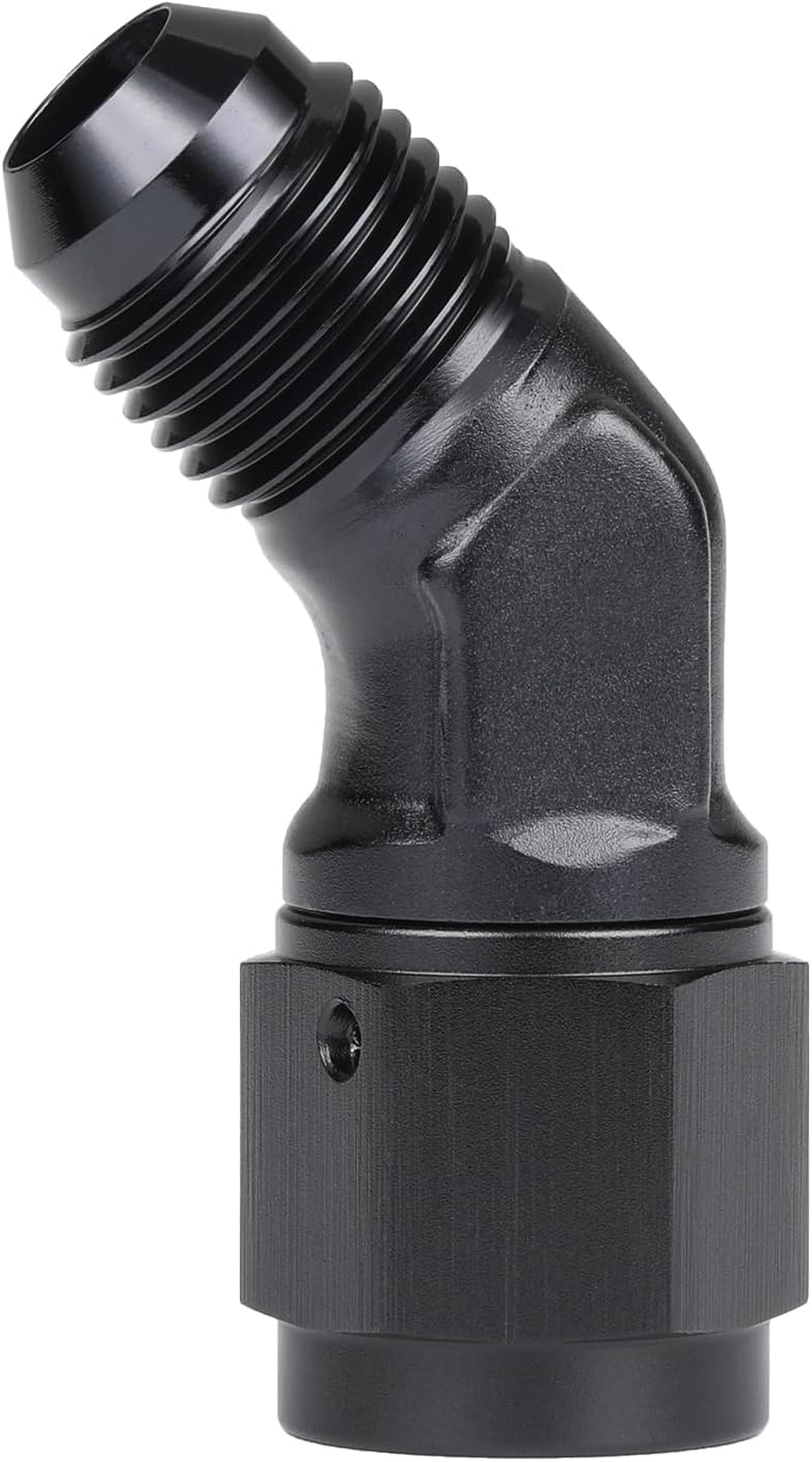 Adaptador 6AN hembra a macho codo giratorio aluminio negro