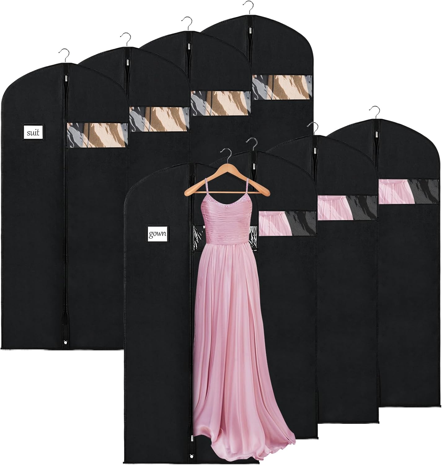 Bolsas colgar ropa 60" set 8 para vestidos largos y trajes
