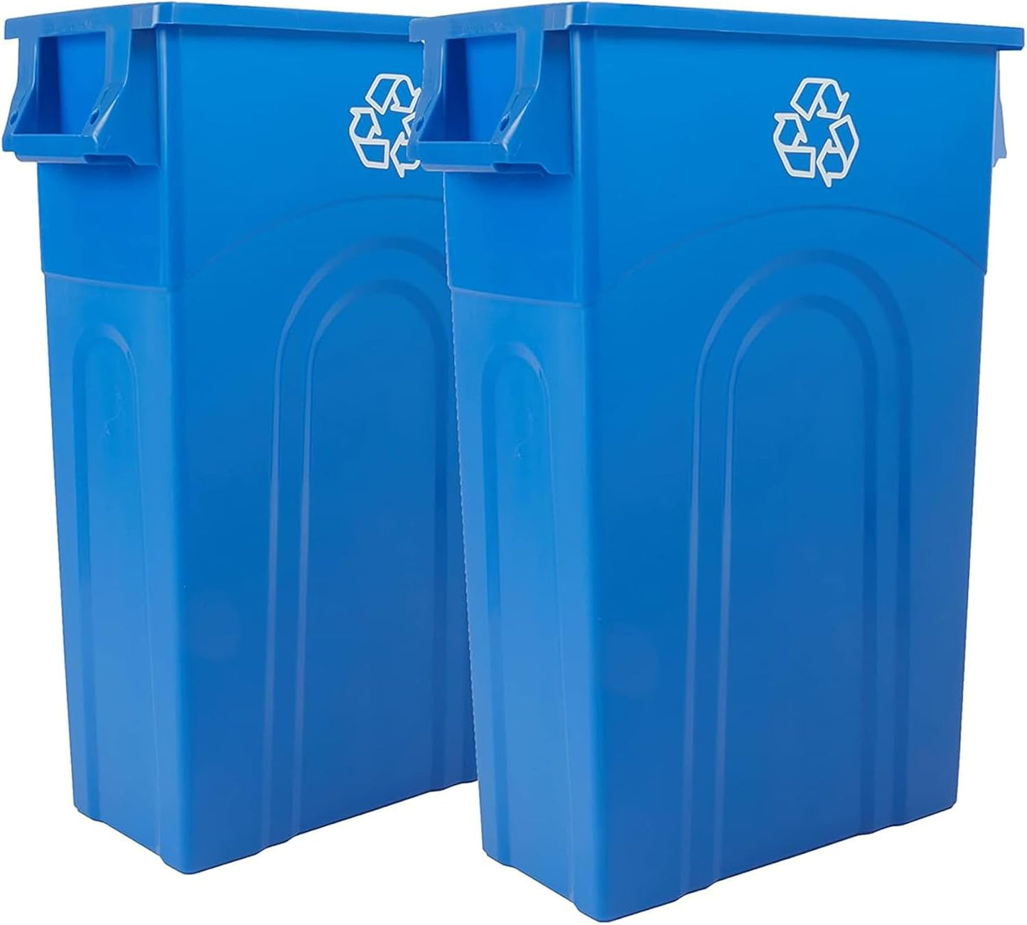 Contenedor reciclaje plástico 23gal perfil delgado azul