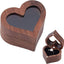 Caja madera nogal para anillos con ventana 2.3x2.1x1.5"
