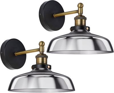2 Pzas Apliques Pared Vidrio Ahumado Acabado Bronce 110V