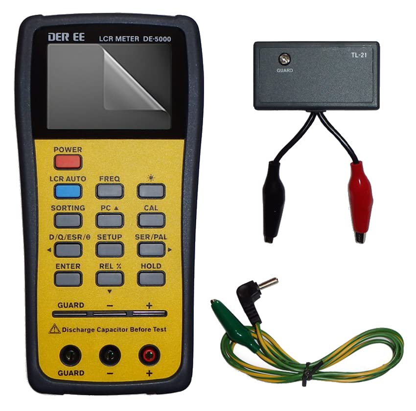 Medidor LCR portátil DE-5000 con cable y protección LCD