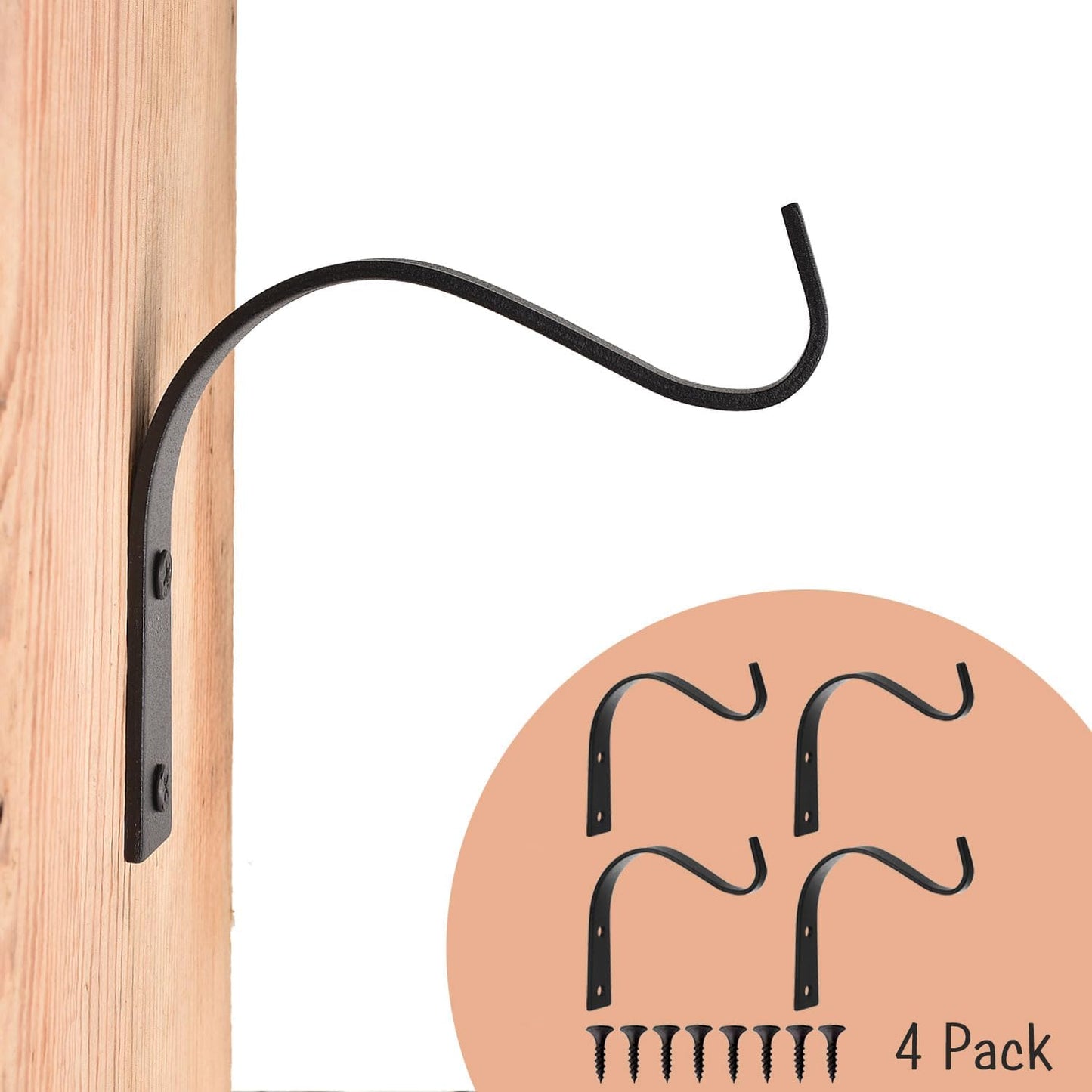 Ganchos hierro 4pulg para plantas decoración rústica