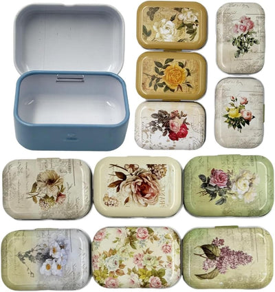 Caja organizadora joyas 8 pzas metal con tapa bisagra