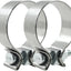 Abrazadera escape acero inox plateado 2 Pzas banda estrecha