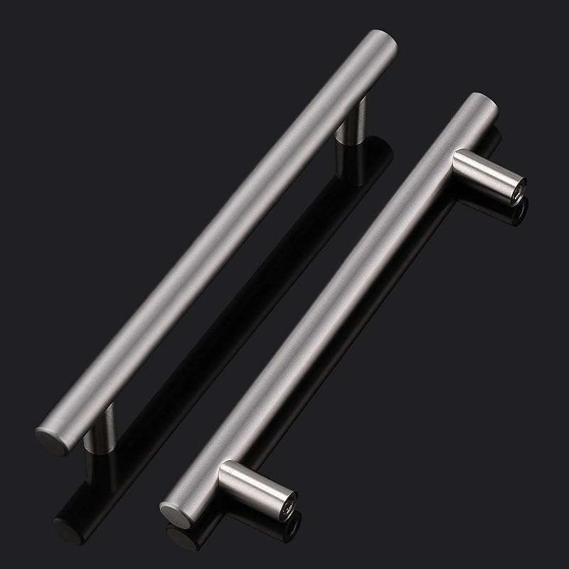 Manijas T acero inox niqueladas para gabinetes set 30