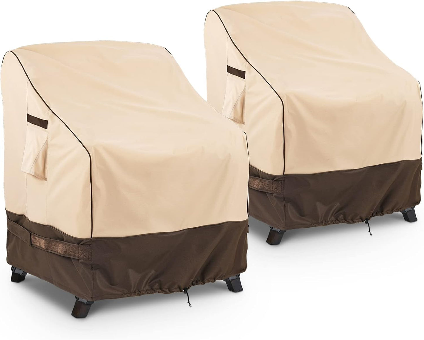 2 Fundas Silla Patio 40x40x36pulg 600d Resistente Agua Caqui