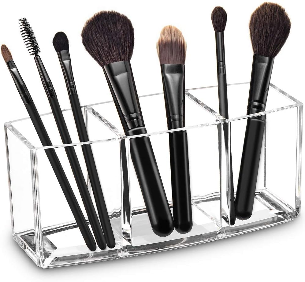 Organiz. brochas maquillaje acrílico 3 ranuras