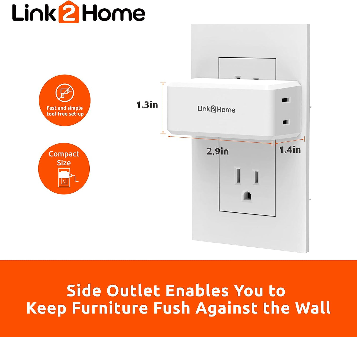 Interruptor luz control remoto inalámbrico enchufe lateral