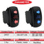 Interruptor basculante 12V 20A DPDT con luz LED azul/rojo