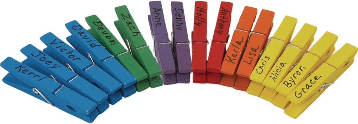 Pinzas arcoíris para ropa aula 6 colores
