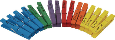 Pinzas arcoíris para ropa aula 6 colores