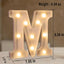 Letra M LED con pilas para luces de noche bodas cumpleaños