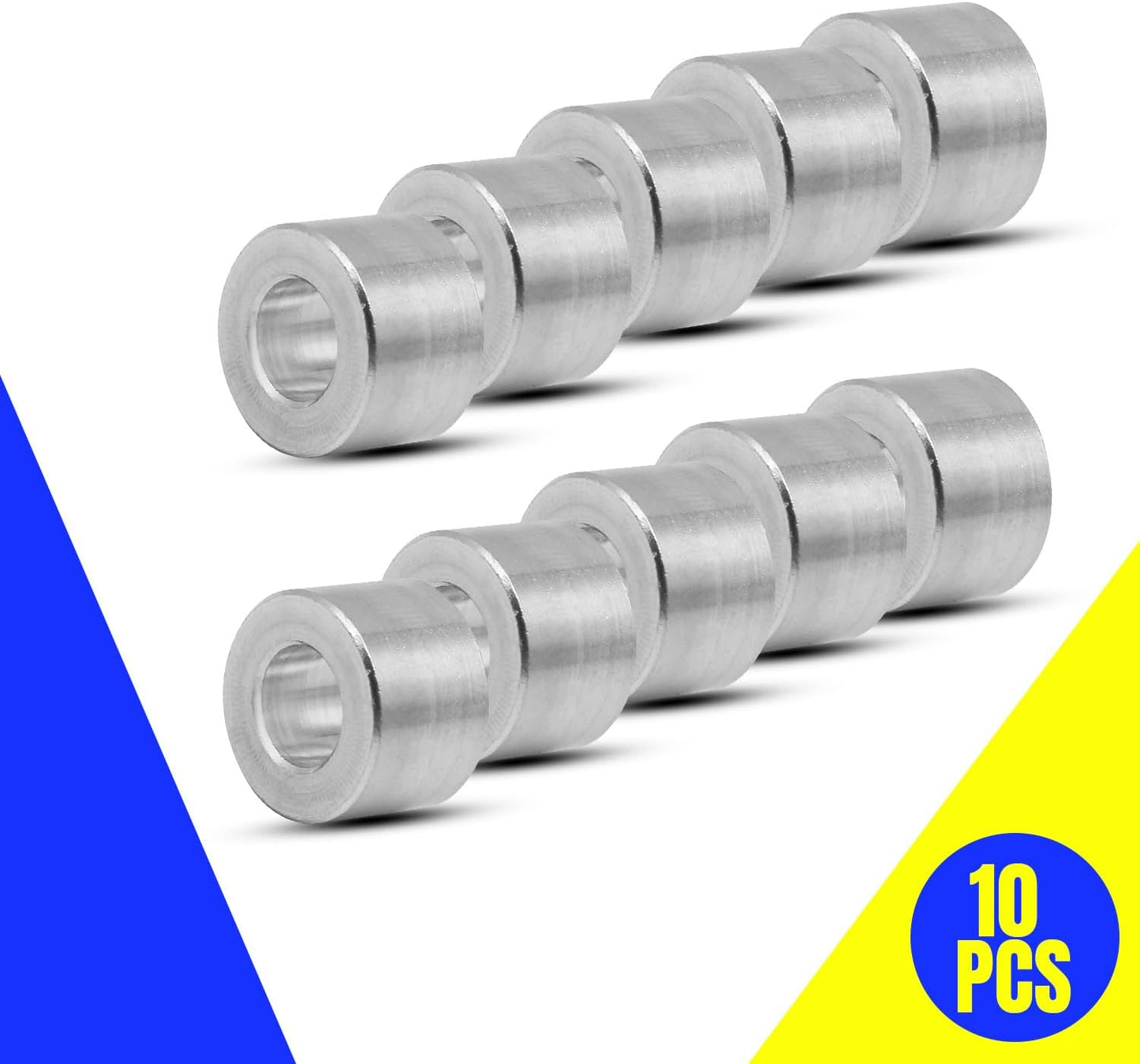 10 Espaciadores Aluminio 0.24x0.47x0.31pulg