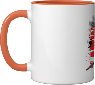 Taza de cerámica Harajuku anime cyberpunk bunny girl naranja/blanca