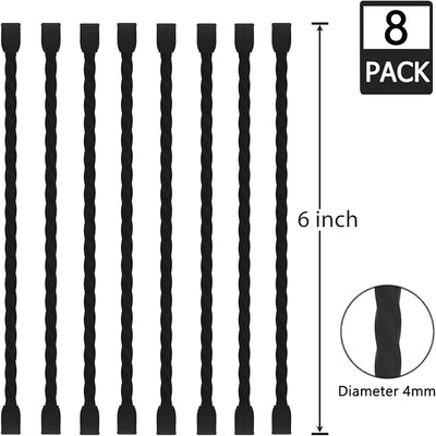 8 Bridas Silicona 6pulg Correas Cable Acero Organizador Multiusos