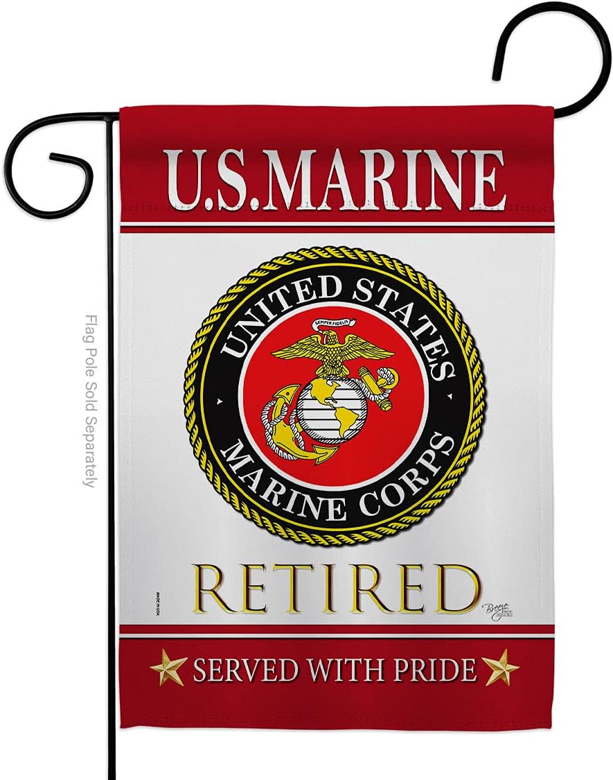 Bandera jardín USMC Semper Fi Veterano Retirado