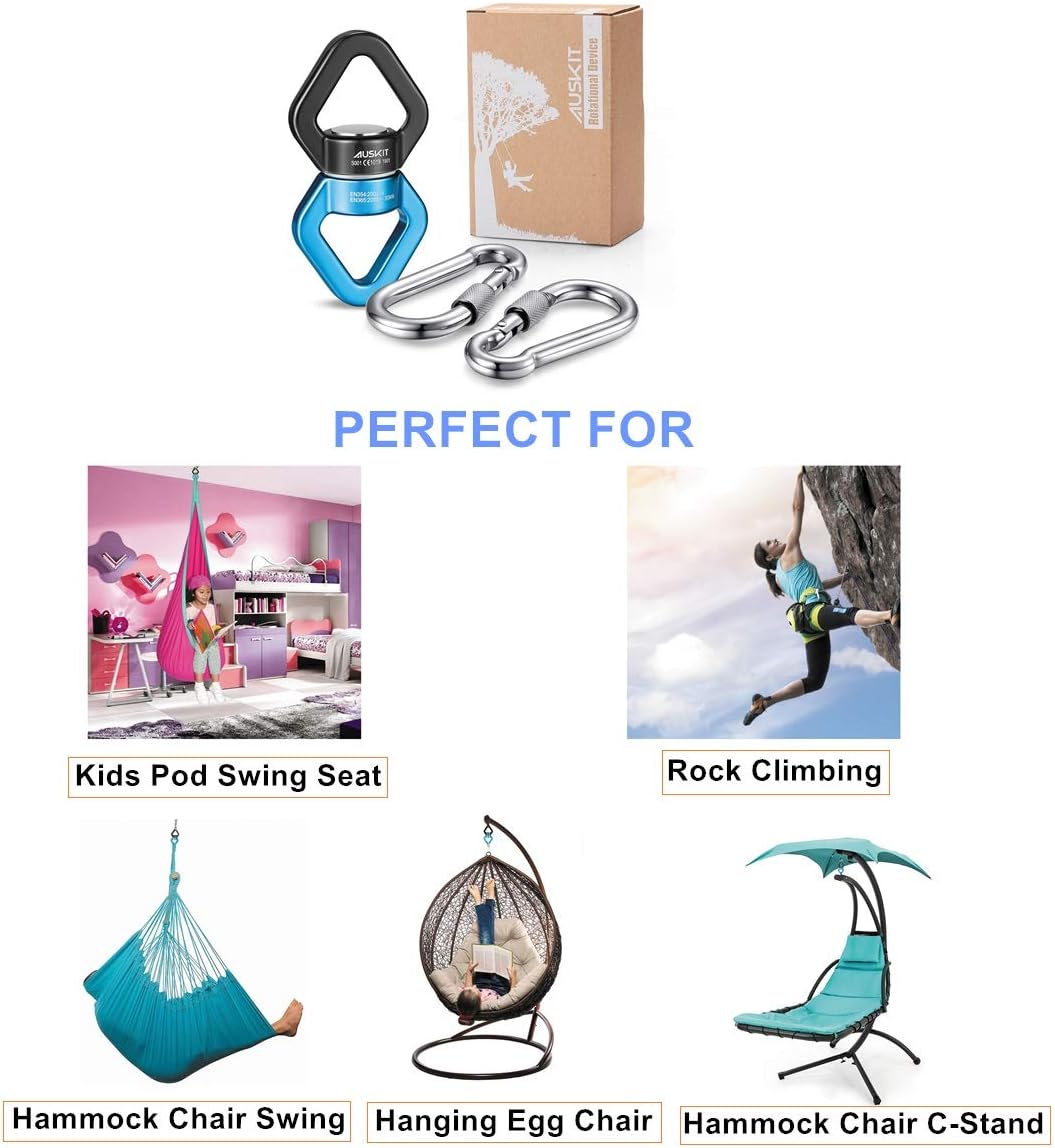 Giradisco Negro Azul 30kN Accesorio Colgar Seguro