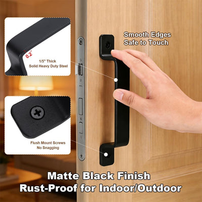 2 Manijas Puerta Rústicas 7.4pulg Para Interior/Exterior Garaje